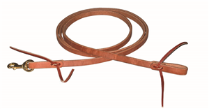 Harness Leather Flat Roping Reins Waterloop End With Brass Snap